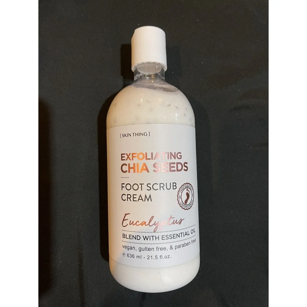 Skin Thing Home & Body Company Foot Feet Cream Scrub Eucalyptus Chia Seeds 21.5o